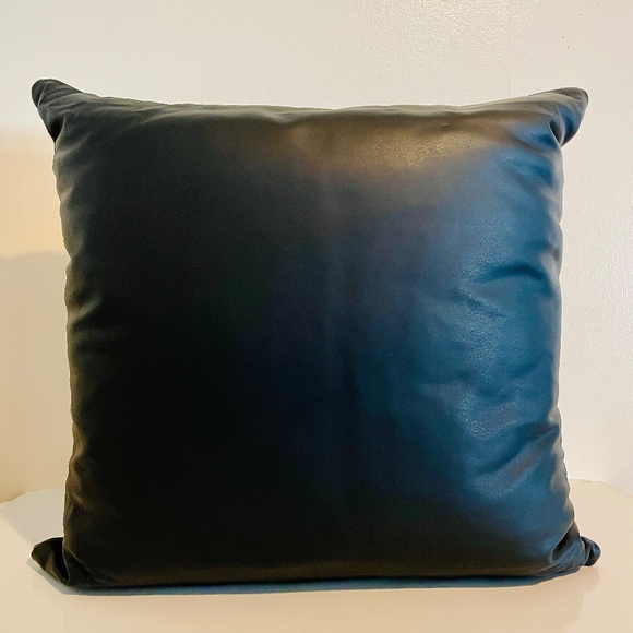 Versace Embroidered Medusa Logo Brown Black Leather Pillow Decorative Cushion - Picture 5 of 16